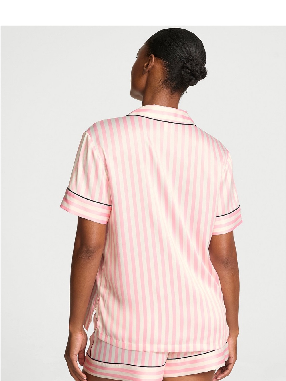 Victoria's Secret Pink & Cream Striped Short Pajama Set